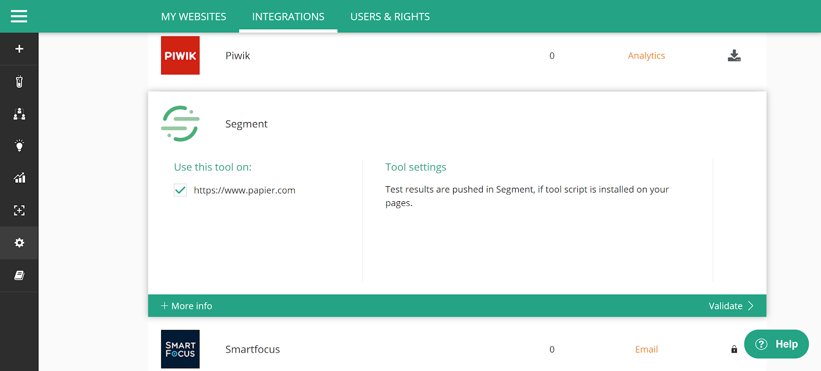 Segment integration